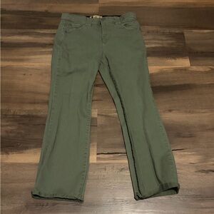 Womens Democracy Olive Green Pants with Black Waistband Size 6